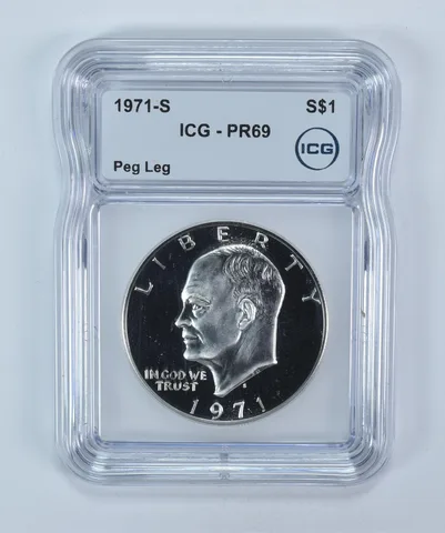 1971-S Eisenhower $1 Peg Leg PR69 ICG
