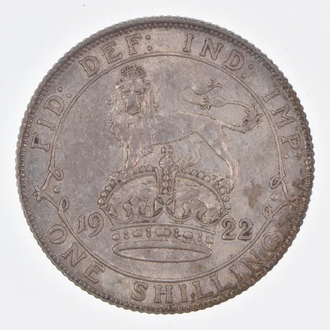 Better Date - 1922 Great Britain 1 Shilling World Coin- Silver *341