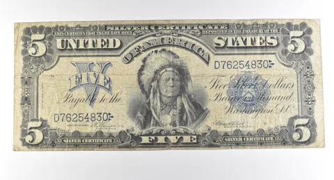 1899 $5 Silver Certificate Large Note Blue Seal *3721