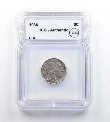 1936 Indian Head Buffalo Nickel DDO Authentic ICG *9192