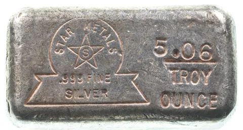 5.06 Troy Oz Silver Bar Star Metals *4203