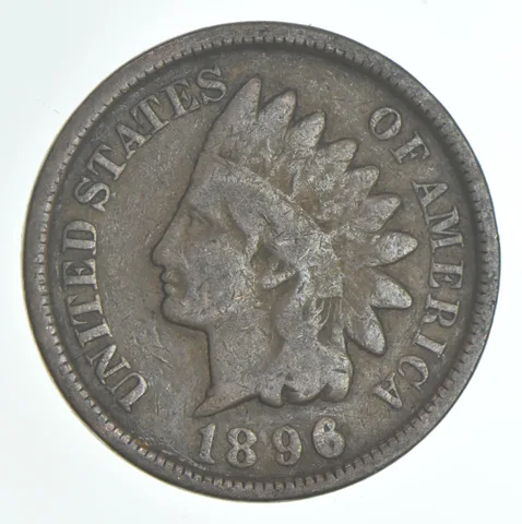 1896 Indian Head Cent AC Average Circ