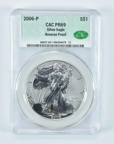 2006-P American Silver Eagle Reverse Proof PR69 CAC CACg