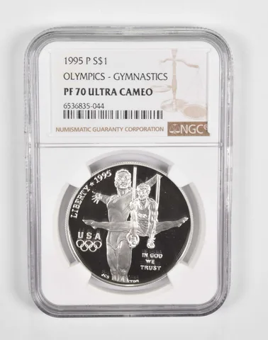 1995-P Commemorative $1 Olympics Gymnastics PF70 NGC Brown Label