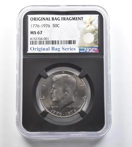 1976 Kennedy Half Dollar Original Bag Fragment MS67 NGC *7217