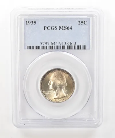 1935 Washington Quarter MS64 PCGS Nice Tone a5211