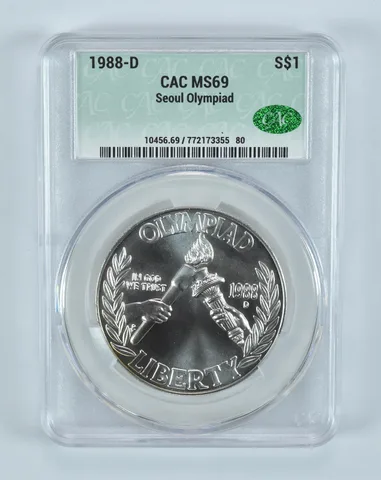 1988-D Olympics Commemorative Silver Dollar MS69 CAC CACg