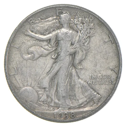 1938-D XF Walking Liberty Half Dollar 90% Silver