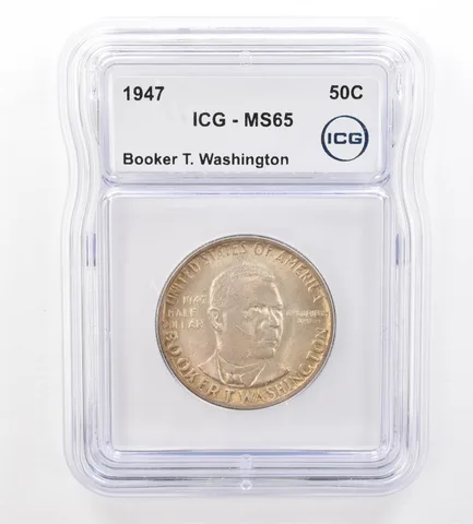 1947 Booker T Washington Commemorative Half Dollar MS65 ICG Beautiful Tone *7309