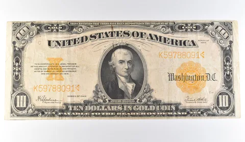 1922 $10 Gold Certificate Large Note Yellow Seal *9699