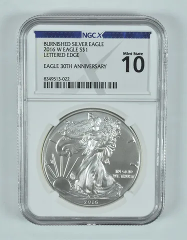 2016-W Burnished Silver Eagle Mint State 10 NGC X NGCX