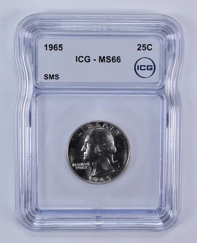 1965 Washington Quarter SMS MS66 ICG