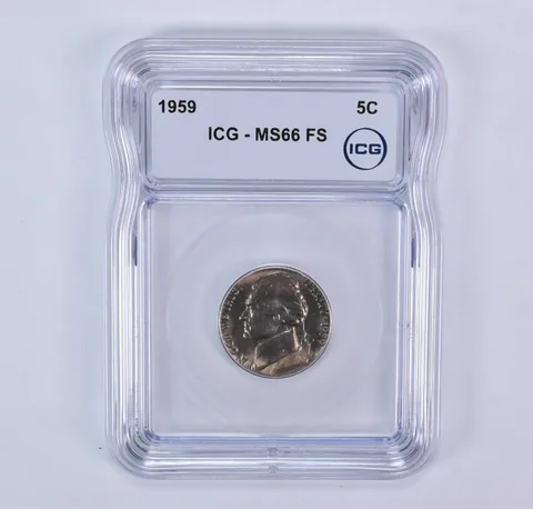 1959 Jefferson Nickel MS66 FS ICG