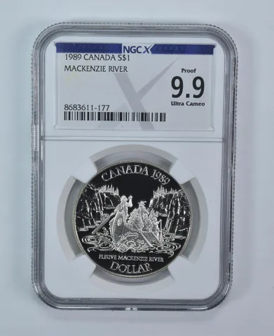 1989 Canada 1 Dollar Silver Mackensie River Proof 9.9 UCAM NGC X NGCX
