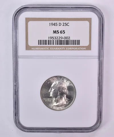 1945-D Washington Quarter MS65 NGC Brown Label