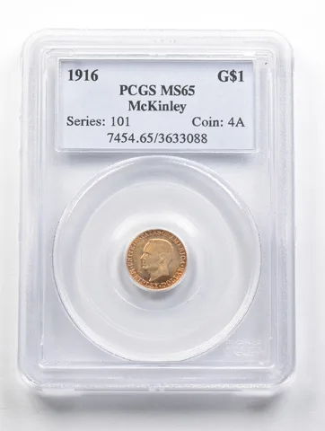 MS65 1916 $1 McKinley Gold Dollar PCGS a3478