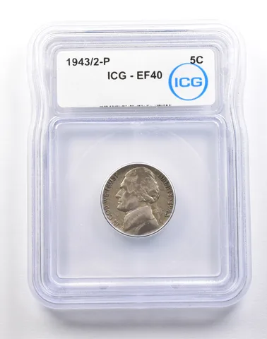 1943/2-P Jefferson Nickel EF40 ICG a2215