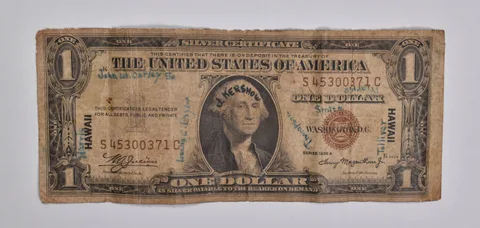 1935-A $1 US Silver Certificate Hawaii Overprint WWII Short Snorter *5378