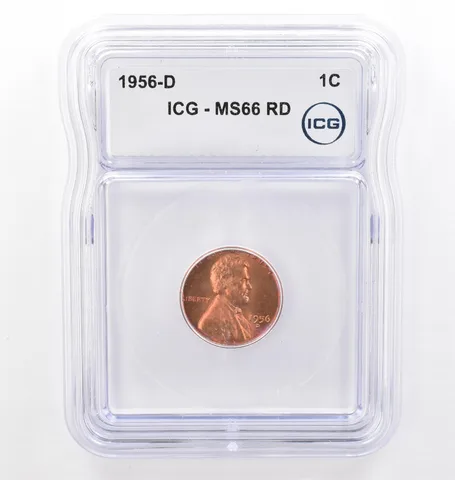 1956-D Lincoln Wheat Cent MS66 RD ICG Beautiful Tone *7722
