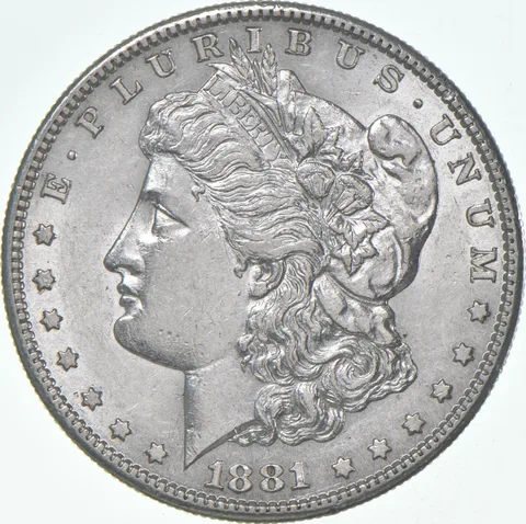 AU+ 1881-S Morgan Silver Dollar (1 coin)