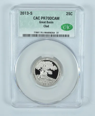 2013-S Washington Quarter Great Basin CLAD ATB PR70 DCAM CAC CACg