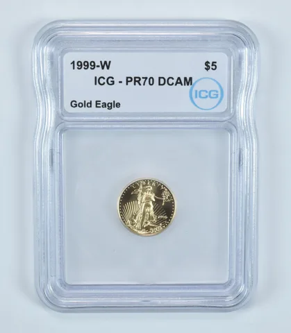 1999-W $5 American Gold Eagle 1/10 Oz Gold PR70 DCAM ICG