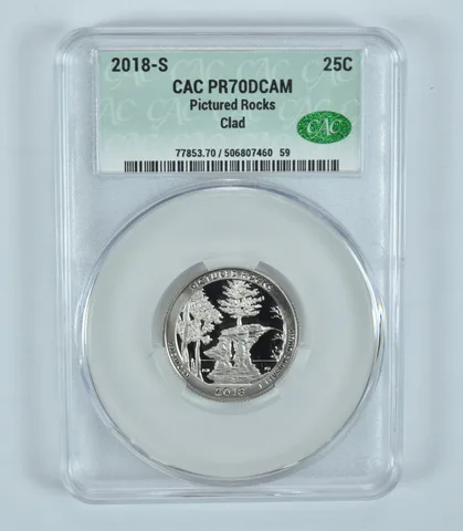 2018-S Washington Quarter Pictured Rocks ATB CLAD PR70 DCAM CAC CACg