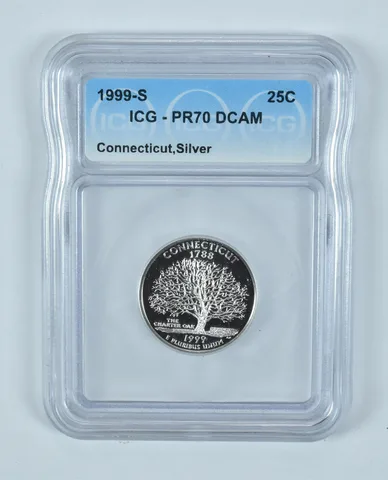 1999-S Washington State Quarter Silver Connecticut PR70 DCAM ICG