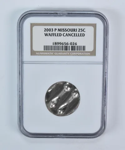 2003-P Washington State Quarter Missouri Waffled Cancelled NGC a5777