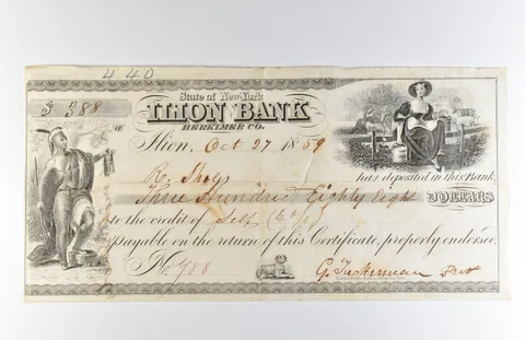 1859 Ilion NY Bank Check $388 *8591