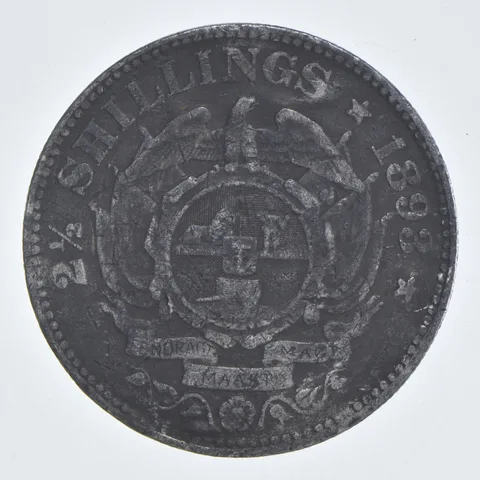 SILVER - WORLD Coin - 1893 South Africa 2 1/2 Shillings - World Silver Coin *832