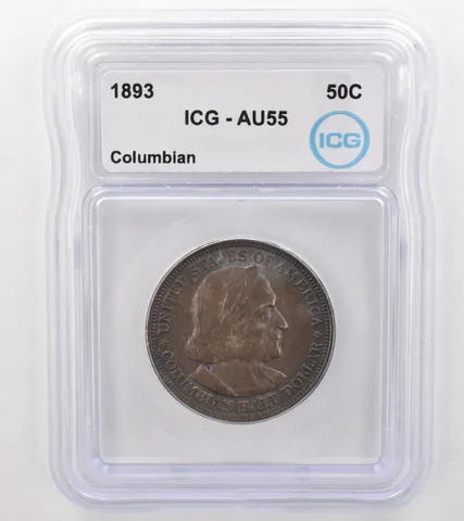1893 Columbian Exposition Commemorative Half Dollar AU55 ICG Nice Tone a9105