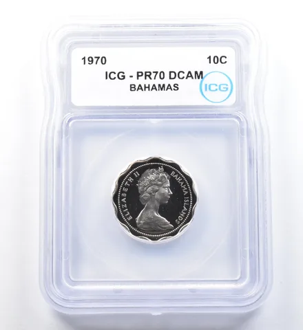 1970 Bahamas 10 Cents PR70 DCAM ICG *1156