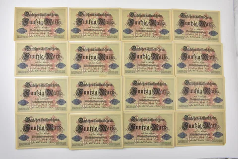 Lot (16) 1914 Germany 1000 Mark Consecutive Serial Numbers a3893