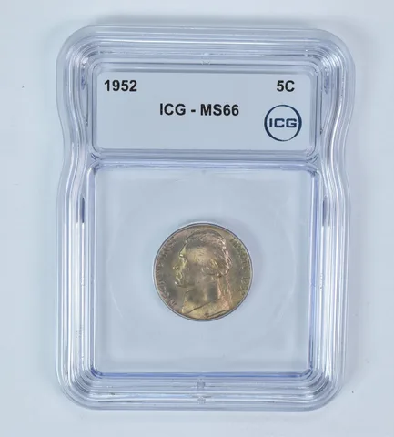 1952 Jefferson Nickel MS66 ICG
