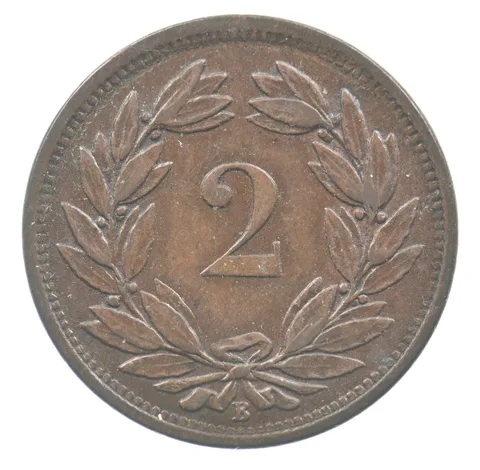1866 B Switzerland 2 Rappen .1177 AGW *6671