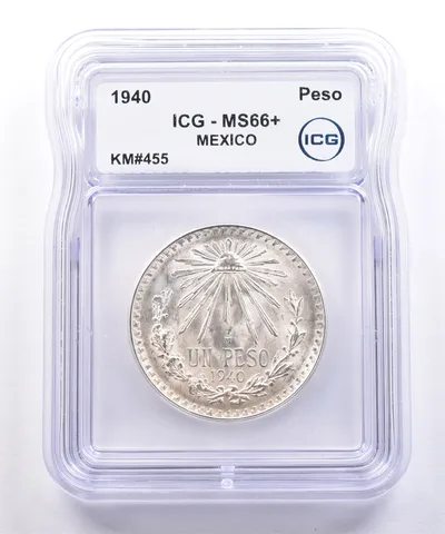 1940 Mexico Peso KM#455 MS66+ ICG