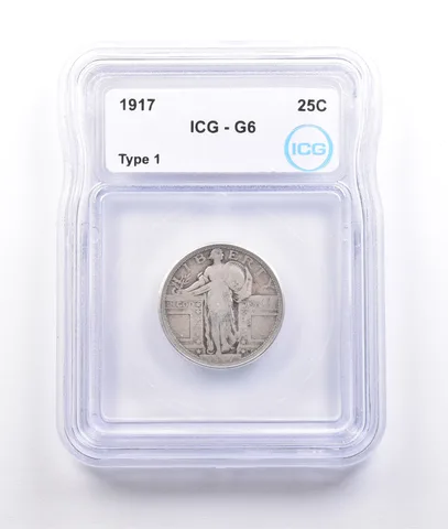 1917 Standing Liberty Quarter Type 1 G6 ICG *6960