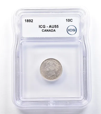1892 Canada 10 Cents AU55 ICG *1821