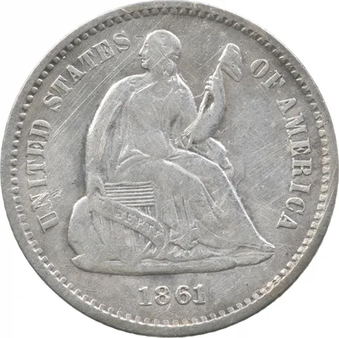 1861 Seated Liberty Half Dime *5485