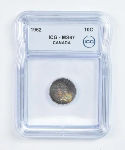 1962 Canada 10 Cents MS67 ICG Beautiful Tone a5888