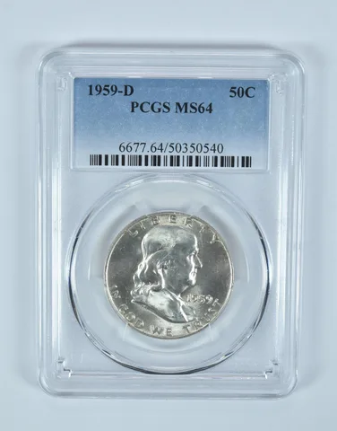 1959-D Franklin Half Dollar MS64 PCGS Blue Label