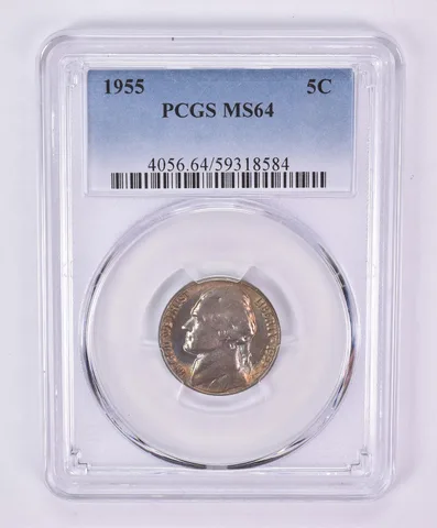 1955 Jefferson Nickel MS64 PCGS Beautiful Tone *1163