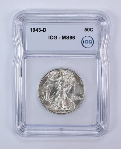 1943-D Walking Liberty Half Dollar MS66 ICG