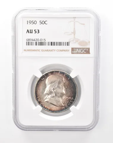 1950 Franklin Half Dollar AU53 NGC Beautiful Tone *5561