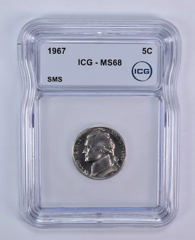 1967 Jefferson Nickel SMS MS68 ICG
