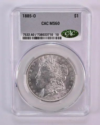 1885-O Morgan Silver Dollar MS60 CAC CACg