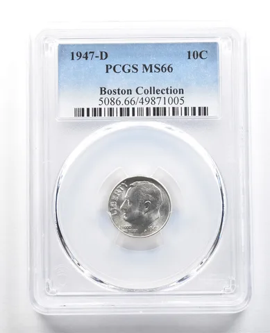 1947-D Roosevelt Dime Boston Collection MS66 PCGS *4725