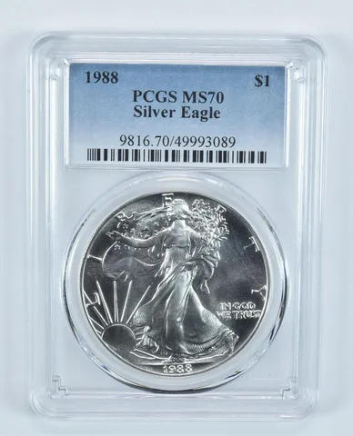 1988 American Silver Eagle MS70 PCGS Blue Label