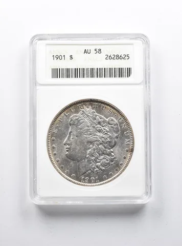 AU58 1901 Morgan Silver Dollar ANACS *1143